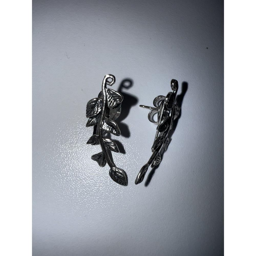 NWOT OR PAZ PZ ISRAEL Sterling Silver .925 Vine Pierced Stud Drop Climb Earrings